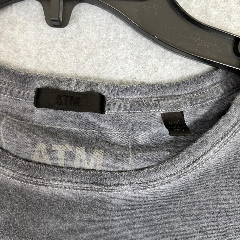 ATM Anthony Thomas Melillo Men Short Sleeve T Shirts Medium Gray Pima Cotton
